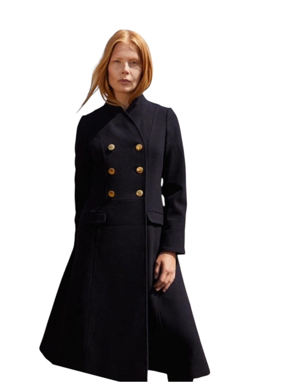 Vintage 1960s Butte Knit Double Breasted Wool Blend Military Peacoat